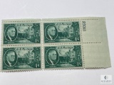 #930 - 1945 1c Roosevelt and Hyde Park Plate Block of Four Stamps