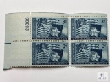 #938 - 1945 3c Texas Statehood Plate Block of Four Stamps