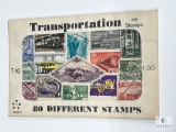 Transportation, T-10, 80 Different Stamps, Unopened Envelope