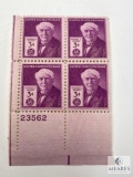 #945 - 1947 3c Thomas A. Edison Plate Block of Four Stamps