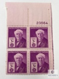 #945 - 1947 3c Thomas A. Edison Plate Block of Four Stamps