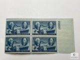 #947 - 1947 3c U.S. Postage Stamp Centenary Plate Block of Four