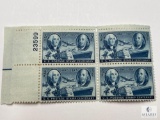 #947 - 1947 3c U.S. Postage Stamp Centenary Plate Block of Four