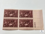 #949 - 1947 3c The Doctor Plate Block of Four