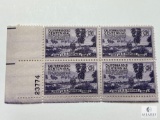 #954 - 1948 3c California Gold Rush Centennial Plate Block of Four Stamps