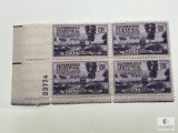 #954 - 1948 3c California Gold Rush Centennial Plate Block of Four Stamps