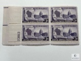 #957 - 1948 3c Wisconsin Statehood Plate Block of Four Stamps