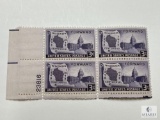 #957 - 1948 3c Wisconsin Statehood Plate Block of Four Stamps