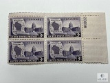 #957 - 1948 3c Wisconsin Statehood Plate Block of Four Stamps