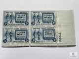 #963 - 1948 3c Saluting Young America Plate Block of Four Stamps