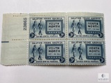 #963 - 1948 3c Saluting Young America Plate Block of Four Stamps