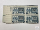 #963 - 1948 3c Saluting Young America Plate Block of Four Stamps