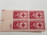 #967 - 1948 3c Clara Barton Founder Of The American Red Cross, Plate Block of Four Stamps