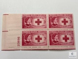 #967 - 1948 3c Clara Barton Founder Of The American Red Cross, Plate Block of Four Stamps