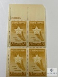 #969 - 1948 3c Gold Star Mothers Plate Block of Four Stamps