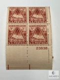 #976 1948 3c Fort Bliss Centennial Plate Block of Four Stamps