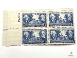 #982 - 1949 3c Washington and Lee University, Plate Block of Four Stamps