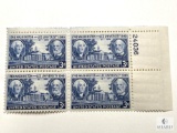 #982- 1949 3c Washington and Lee University, Plate Block of Four Stamps