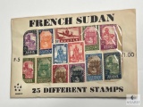 French Sudan, F-5, 25 Different Stamps, Unopened Envelope