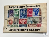 Argentine Commemoratives, A10, 50 Different Stamps, Unopened Envelope