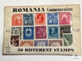 Romania Commemoratives, R-2, 50 Different Stamps, Unopened Envelope