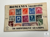 Romania Commemoratives, R-2, 50 Different Stamps, Unopened Envelope