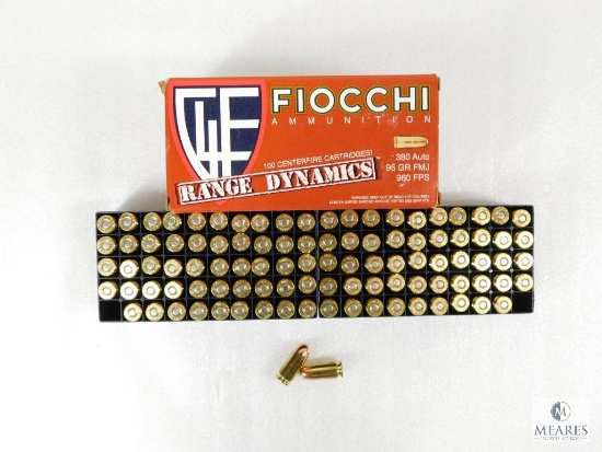 Fiocchi Ammo .380 ACP 95 Grain FMJ One Box of 100 Rounds