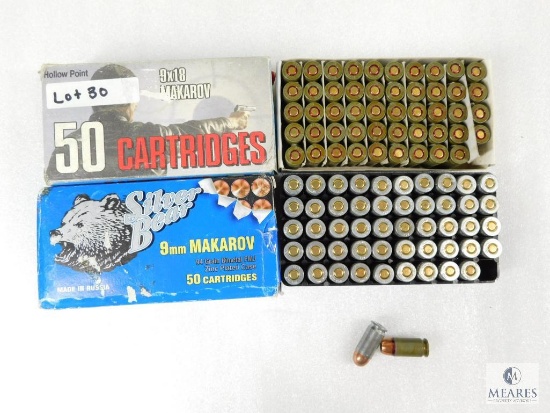 9x18 Makarov Ammo Two boxes of 50 Rounds Each