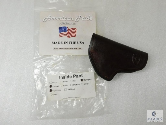 New American Pride Mahogany Leather Holster Right Hand Extra Small