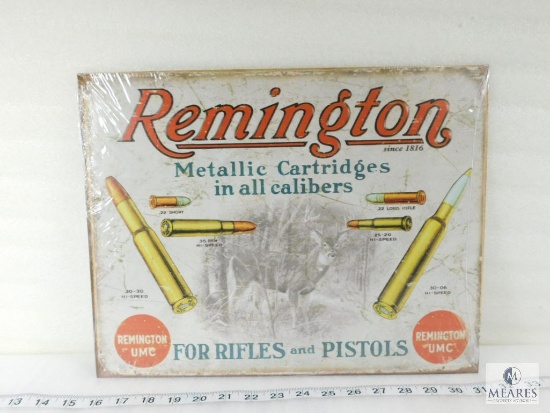 New Vintage Look Remington UMC Cartridges Tin Sign 12.5" x 16"