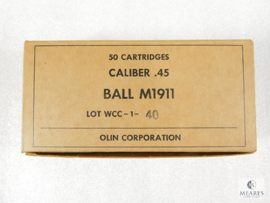 50 Rounds Olin .45 ACP Ball M1911 Ammo