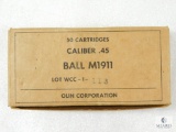 50 Rounds Olin .45 ACP Ball M1911 Ammo