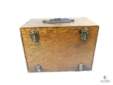 Vintage Wood Storage Case With Leather Handle 16