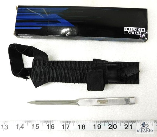 Defender Xtreme 9096 Tri Spike stainless knife with arm / ankle sheath