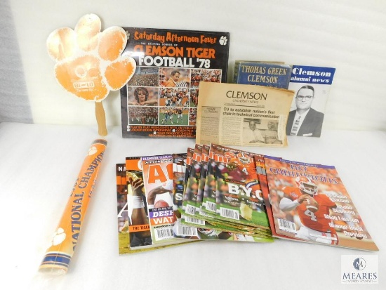 Vintage Clemson Tiger Fan Lot with Newer Sports Magazines