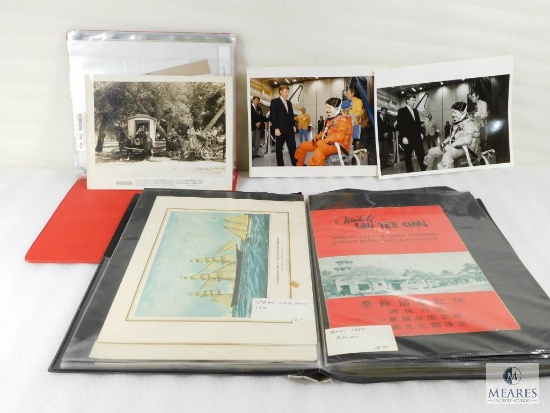 Two Notebooks Full of Historical Documents, Photos and Old Menus