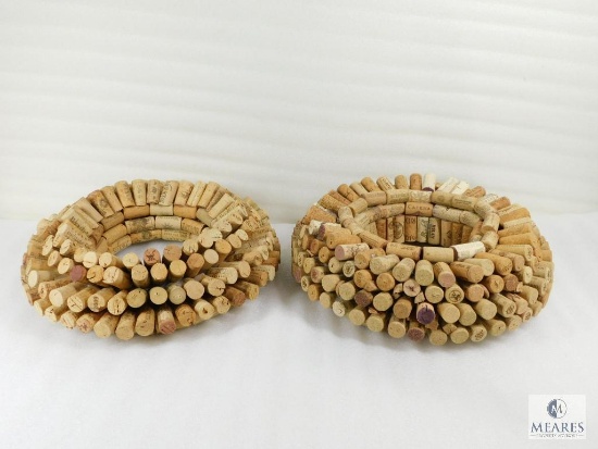 Two Wine Cork Wreaths