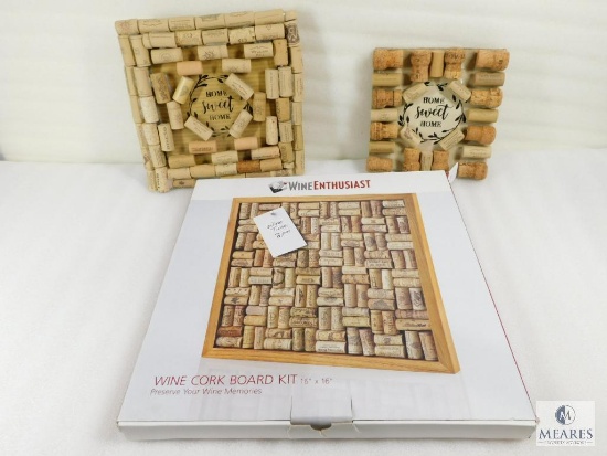 Wine Board Kit 16"x16", and Two Wine Cork Board "Home Sweet Home" Signs