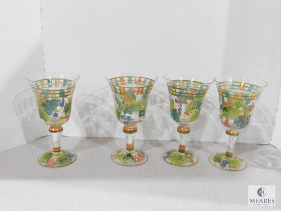 Four Decorative Wine Glasses
