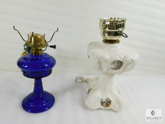 Two Electric Lamps without Shades