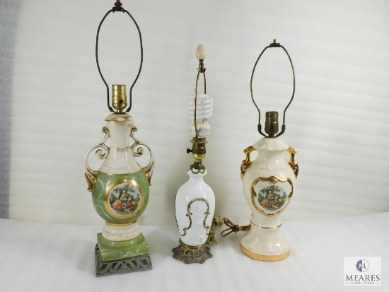 Three Electric Lamps without Shades
