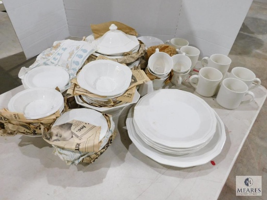 Approximately 62 Piece Homer Laughlin Dishes Made in the USA