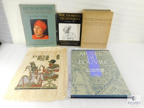 Vintage Lot of Art Books and Louvre Museum Print Copies