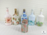 Six Hand Decorated Bottles