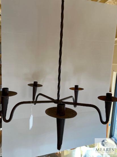 Wrought Iron 5 Light Chandelier 23" x 26"