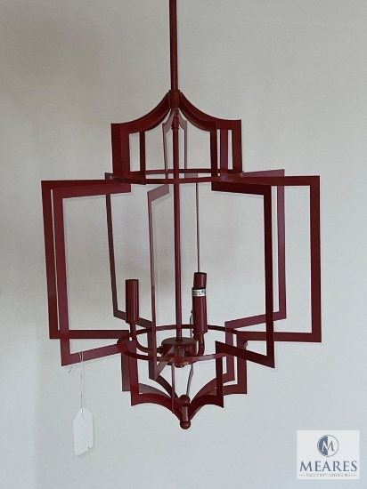 Dover Red Iron 3 Light Hanging Chandelier