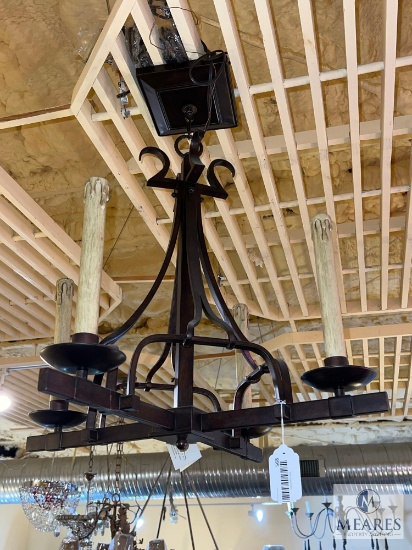 Alexander John Wrought Iron Four Arm Chandelier 18" x 24"