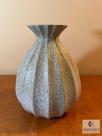 Fluted Caledon Pebble Ceramic Vase 8"
