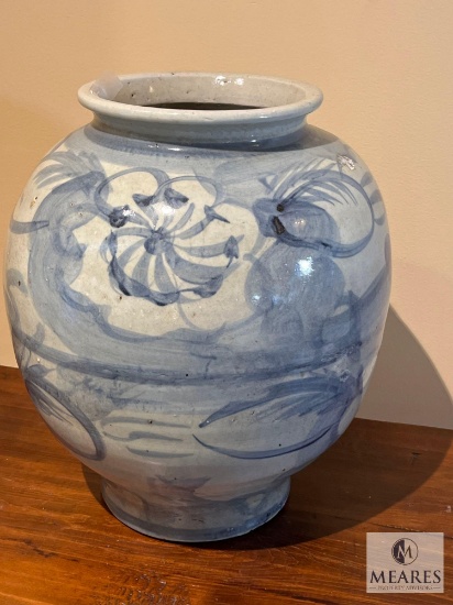 White and Blue Glaze Ceramic Vase