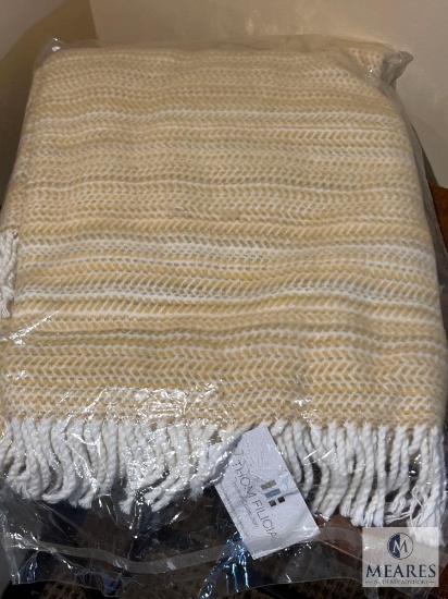 Thom Filicia Striped Wheat Throw with Tassels 55" x 70"